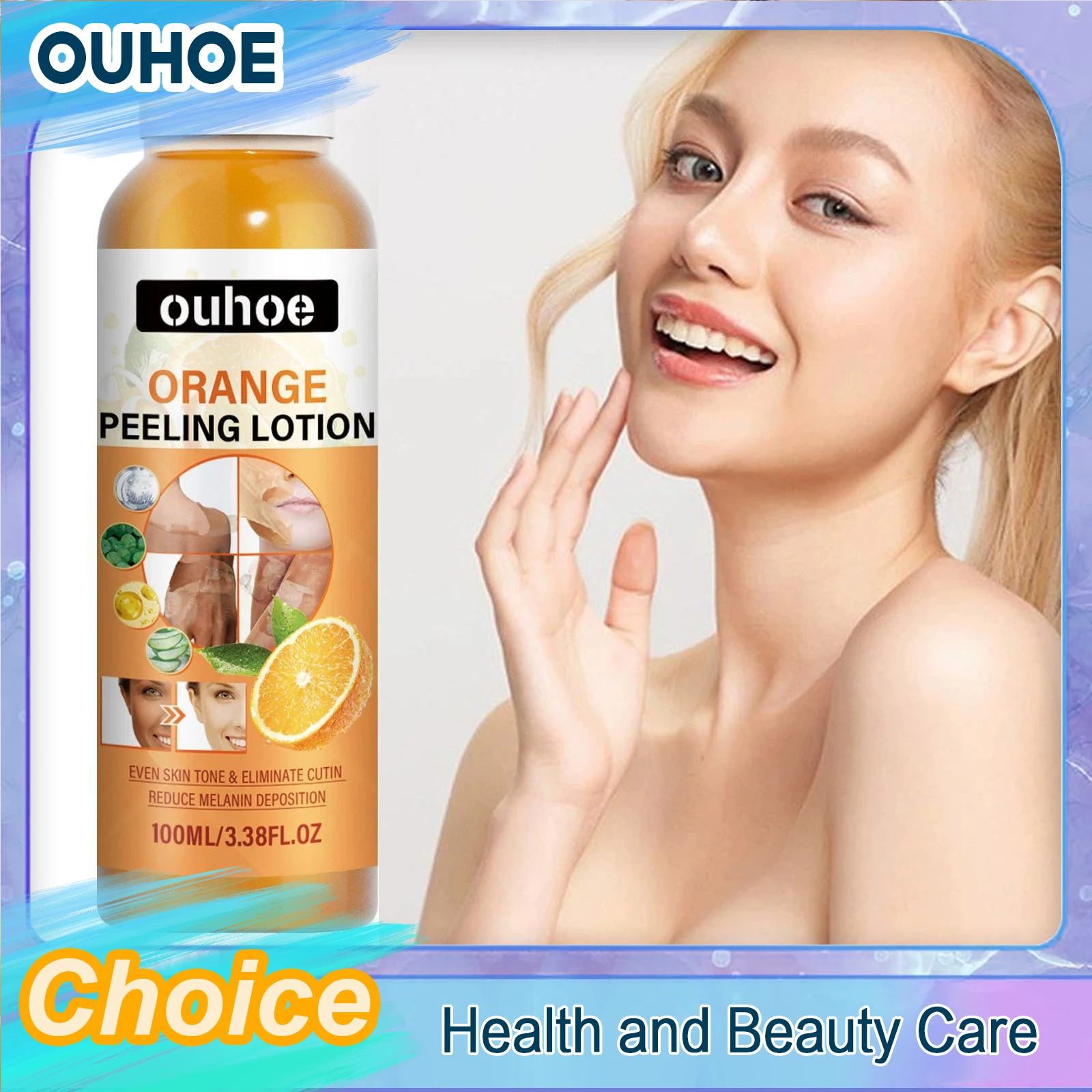 

Orange Peeling Lotion for Dark Skin Bleaching Exfoliating Removes Dead Skin Cleaning Moisturizing Brightening Strong Peeling Oil