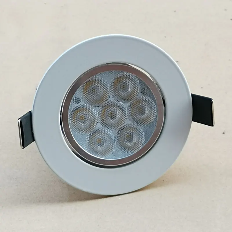 ドライバーキット付きミニLEDスポットライト,屋内照明,7W, 110v,220v,75mm, 85mm,天井ランプ