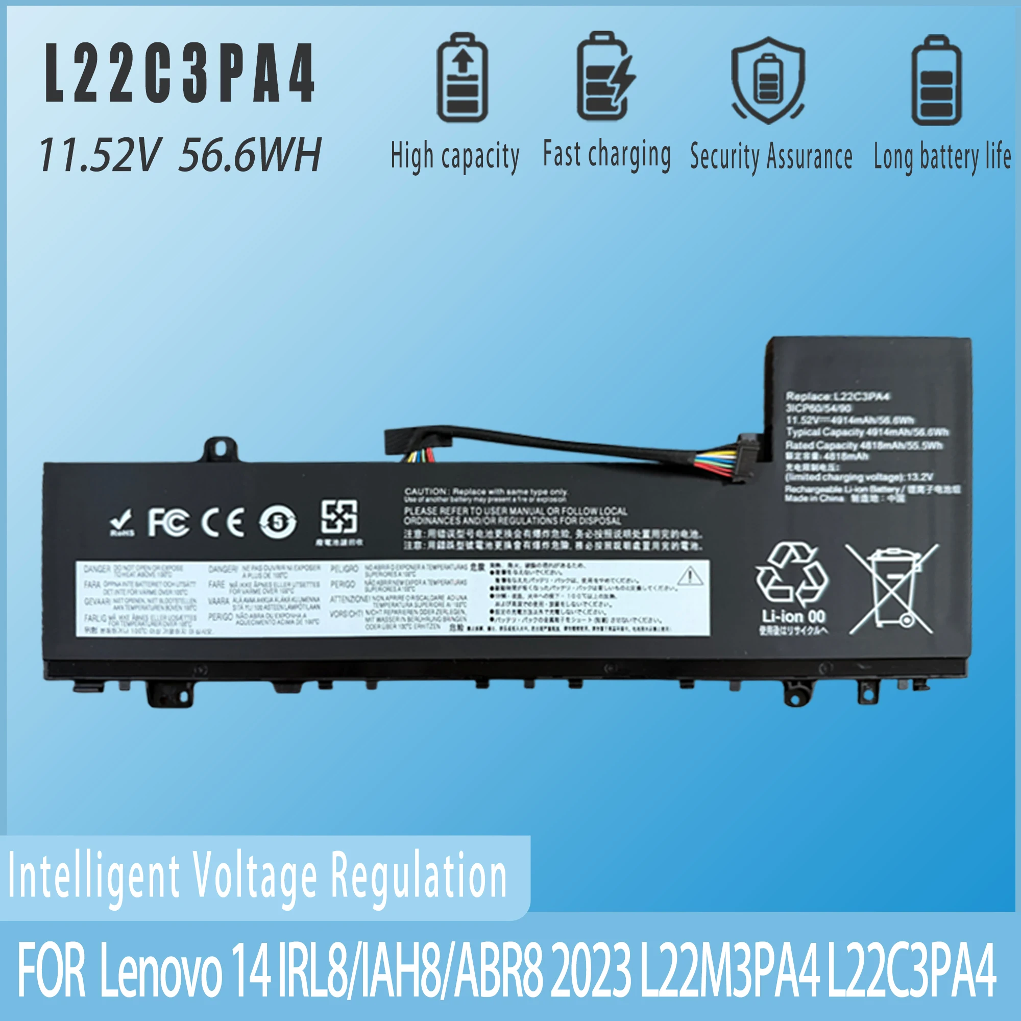 New for L22M3PA4 L22C3PA4 Lenovo Xiaoxin 14 2023 IRL8 IAH8 ABR8 Notebook Battery