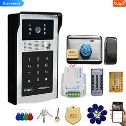 Waterproof WiFi Video Doorbell Camera, HD, ao ar livre, 1080P, Sem fio, Tuya Video Door Phone, Teclado Interfone, Cartões RFID, Controle de Acesso