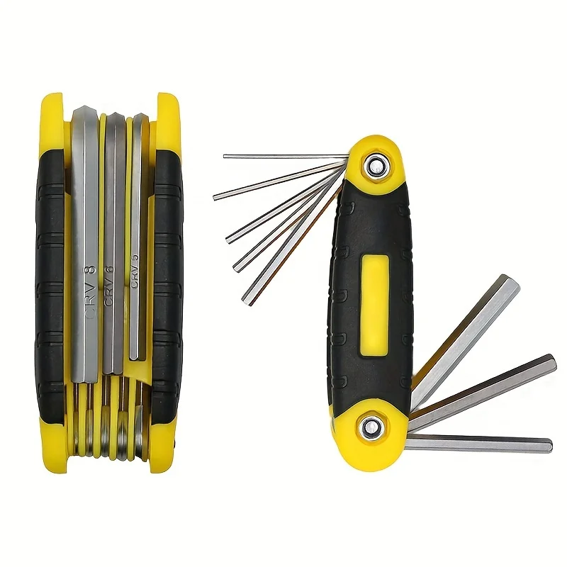 1PC Multifunctional 8 in 1 Foldable Hex Key Set Allen Wrench Rustproof High Hardness Hexagon Wrench Kit for Home Repair