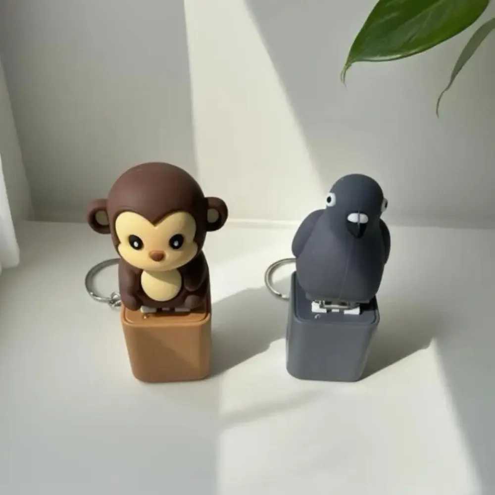 New New Monkey Pigeon Lamb Donkey Animal Keyboard Fidget Toys Keychain Finger Button Clicker Decompression Toys with LED Light