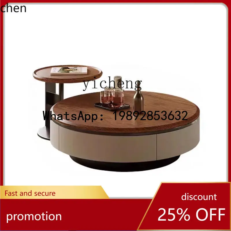 HT   combination living room household walnut solid wood pattern advanced retro small apartment