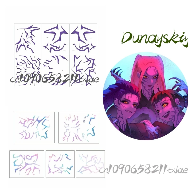 

Kpop Huntrix Mira Zoey Rumi Sajaboys костюмы для косплея реквизит Kawaii милый Jirai Kei временная татуировка наклейка вечерние повседневные Хэллоуин