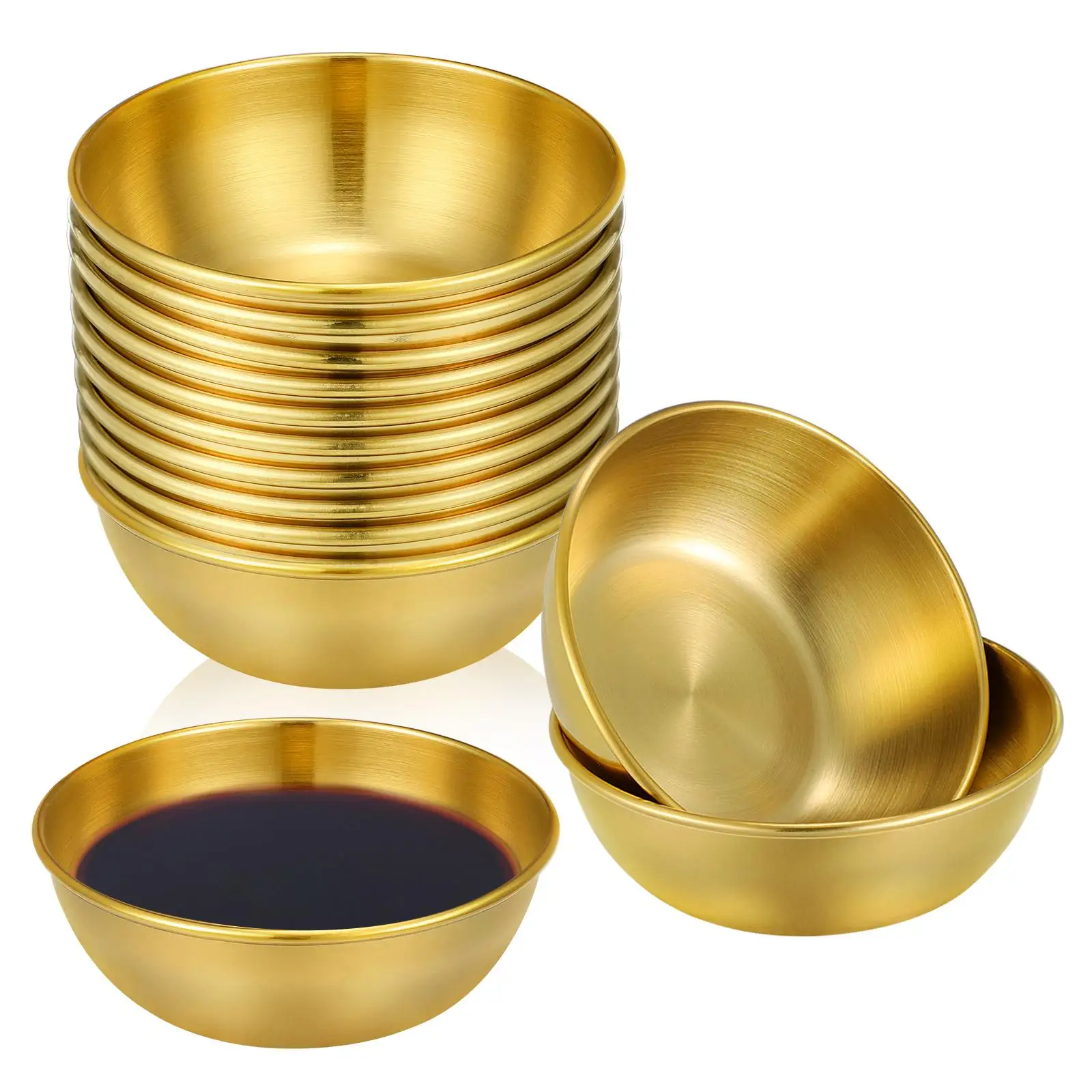 

10 Pcs Stainless Steel Dishes Sauce Plates Charcuterie Serving Trays Small Bowls Seasoning Storage Kitchen Family Hotel