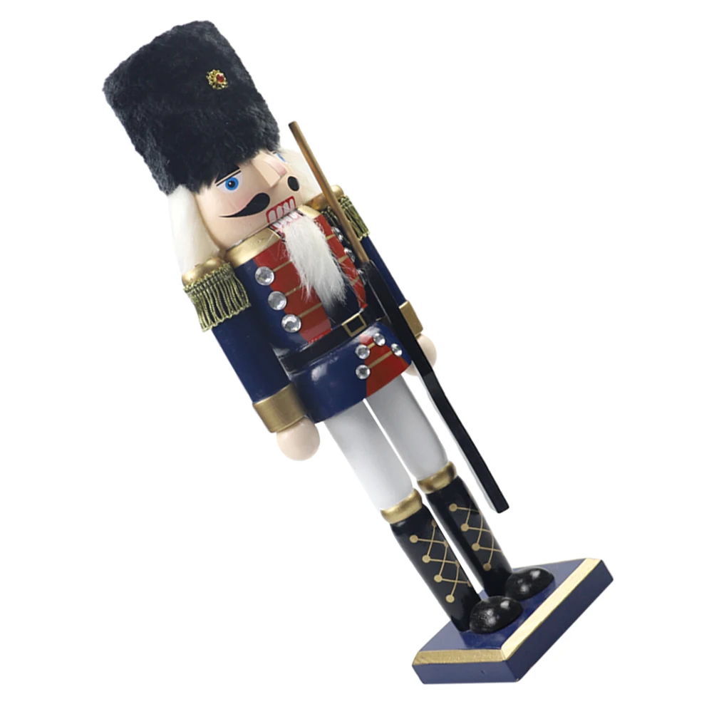 

Desktop Wooden Nutcracker Christmas Decoration Craft Festive Home Decor for Sitting Room Restaurant Xmas Gift Idea