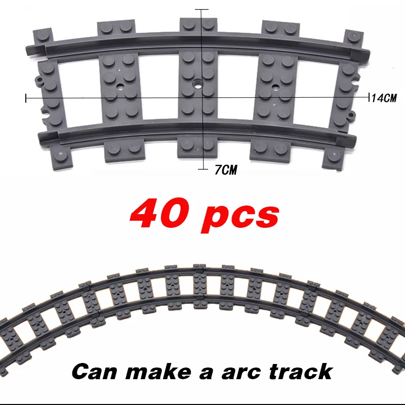 NONE NEUE Stadt Züge Flexible Gleise Weiche Gerade Gebogene Schienen Schalter Baustein Kreative Modelle Eisenbahnen Spielzeug Für Kinder Geschenke 9