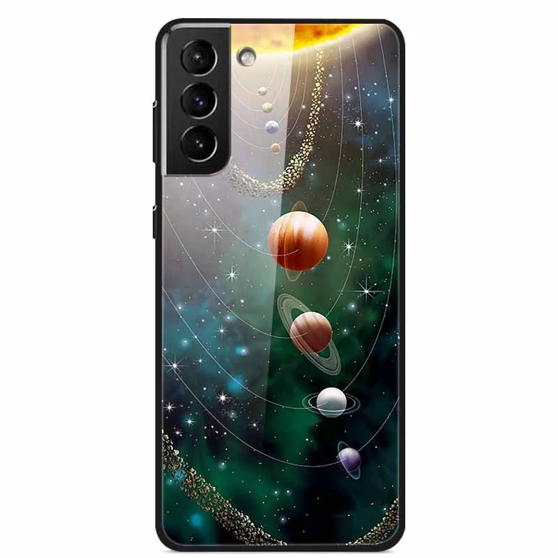 Tempered Glass Phone Cases for Samsung Galaxy S21 FE S20 S22 Plus Ultra 5G S 21 22 23 24 S23 S24 S24FE Cover Hard PC Back Shell