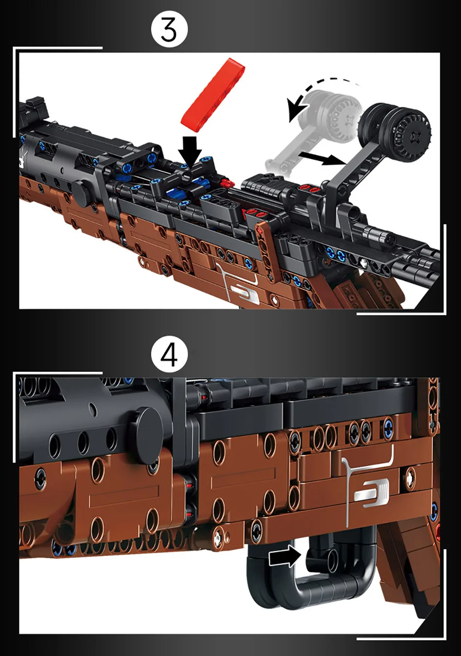 NEUES MOC WW2 Militär-Serie 1206-teiliges Kar98k Gewehrmodell Baustein-Set Montage 98K Modell Bausteine Spielzeug für Erwachsene Geschenk – Detail 4