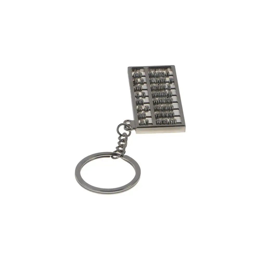 3D Classic Cute Mobilizable 8 Rows Abacus Metal Pendent Simulation Model Gift Keychain Keyfob Keyring