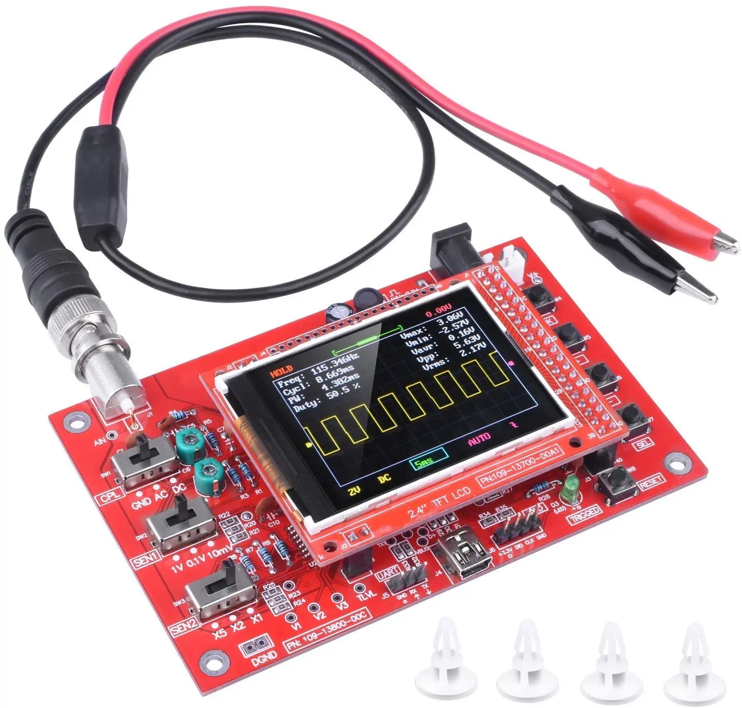 

Fully assembled DSO FNIRSI-138 2.4 TFT Pocket Digital Oscilloscope Kit DIY Spare Parts Electronic Learning Kit with Probe