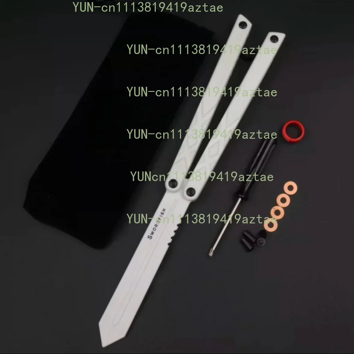 Swordfish Balisong Trainer G10 Clone, Fiberglass Non-Metal Split Handle Butterfly Knife, Safe Flipping EDC Practice Trainer