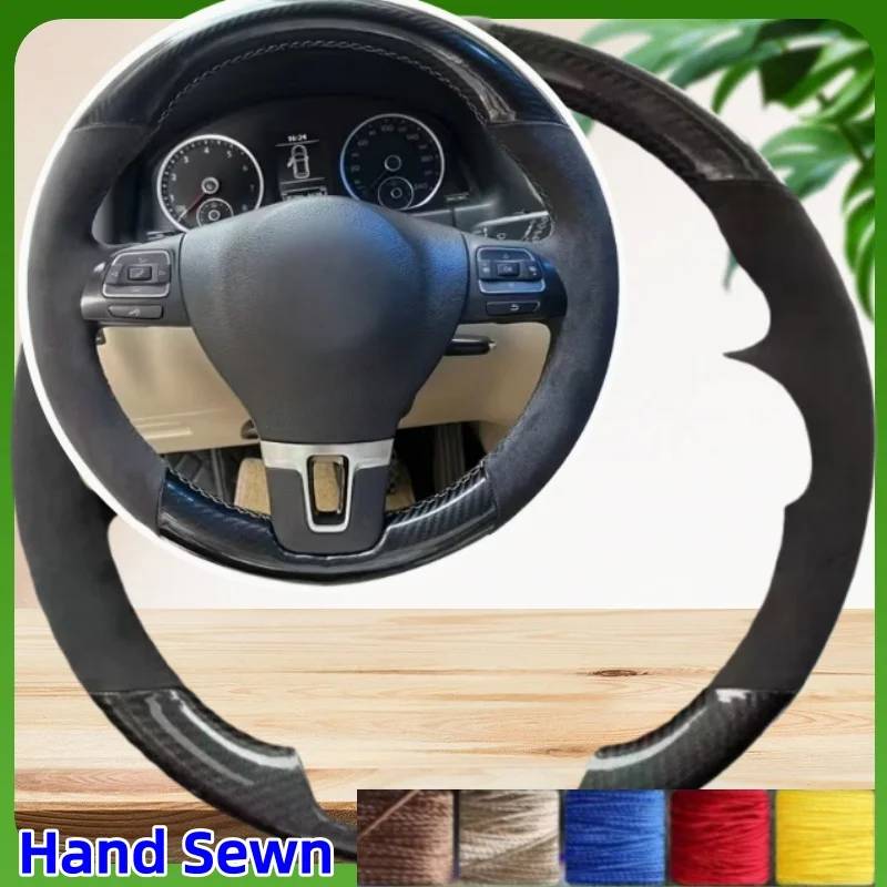 

Car Steering Wheel Cover Braiding Artificial Leather For Volkswagen Golf Tiguan Passat B7 CC Touran Jetta Mk6 Magotan Sagitar