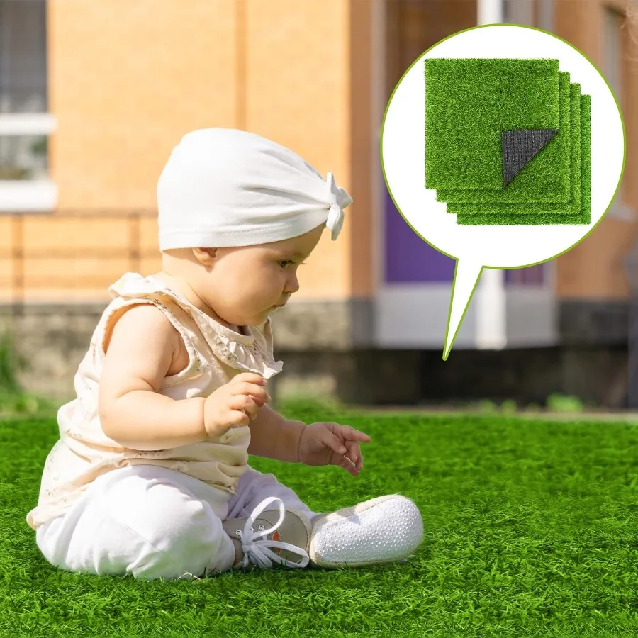 18 قطعة حصيرة من العشب الاصطناعي 12x12 بوصة الحصير المربع العشب الاصطناعي داخلي في الهواء الطلق أرضيات الفناء وهمية العشب التصحيح البلاط Rea #6