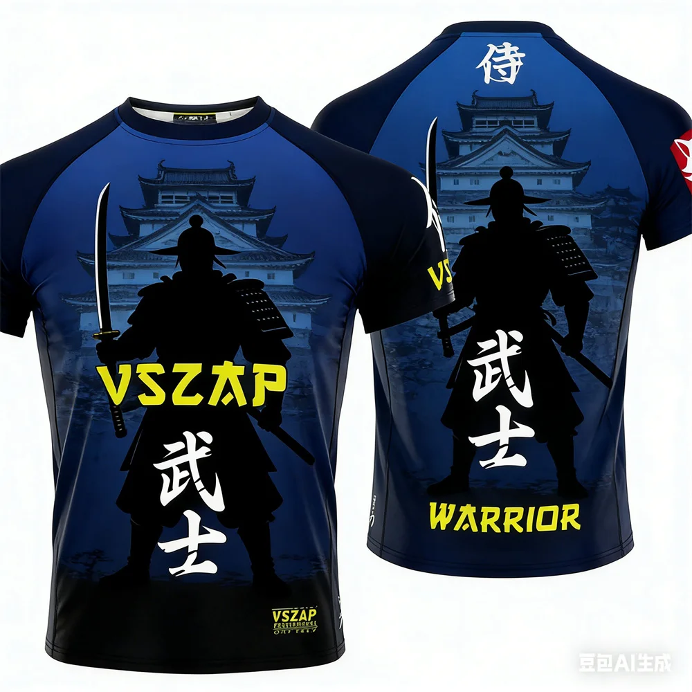 Men's T Shirt Muay Thai Run Fitness Sports Short Sleeve Outdoor Boxing Wrestling Tracksuits Summer Breathable 3D Warrior T-shirt