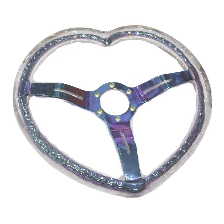 Car Modification Racing Steering Wheel 14 Inch 350MM Acrylic Color Frame Steering Wheel