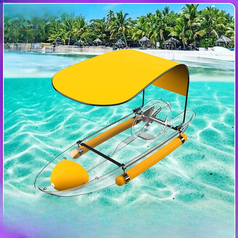 Water transparent glass boat B & B swimming pool PC transparent kayak scenic play boat