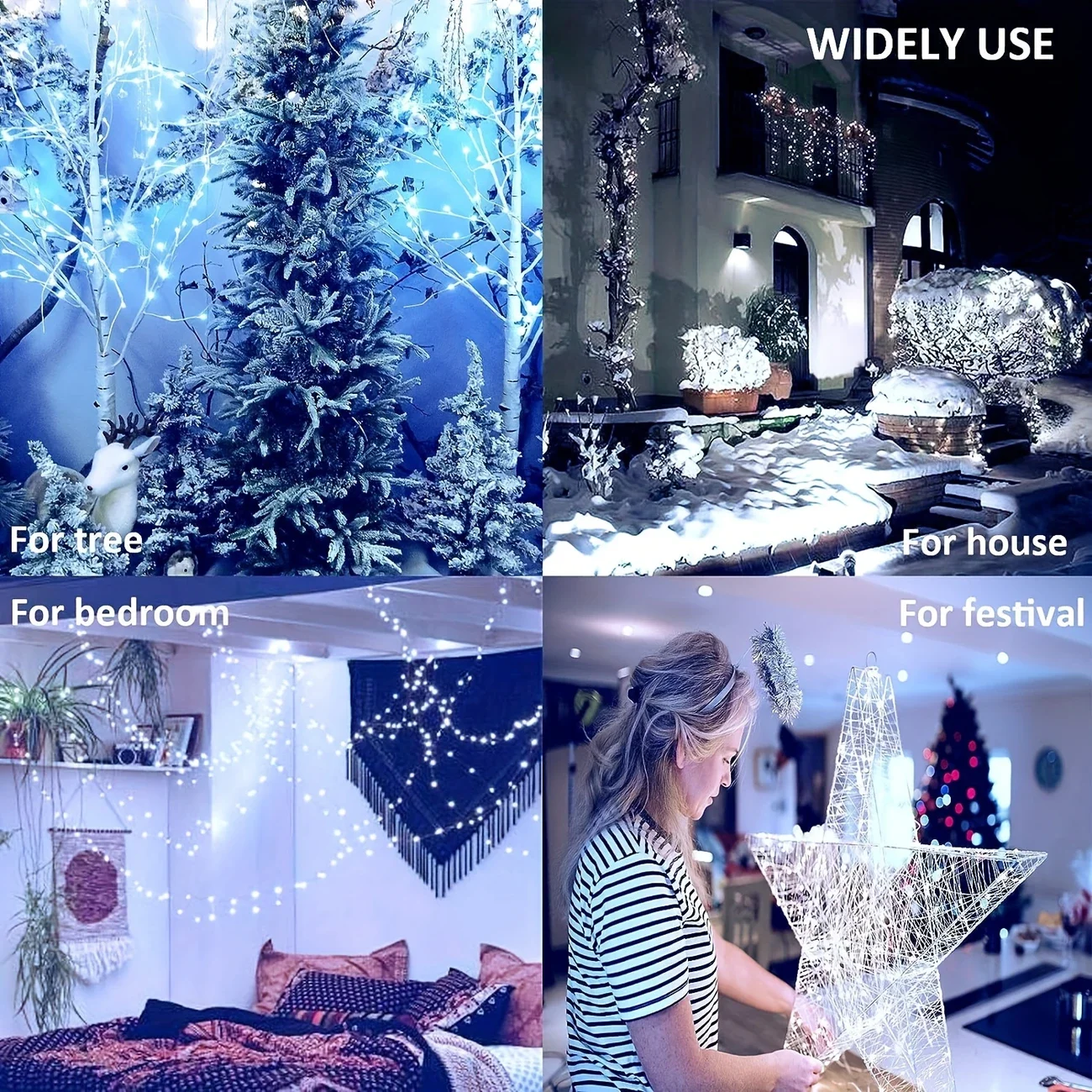 1pc 10/20/40/80LED Battery Powered String Lights Waterproof Fairy Light For Home Garden Party Tree Indoor Outdoor Festival Decor