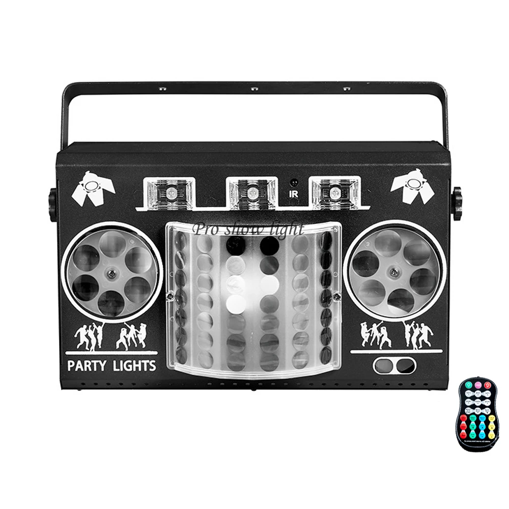 DJ Disco Show Lights LED Pattern Party Lights 5IN1 Effect LED Stage Light DMX Strobe Lights Remote Control Laser Light for Club