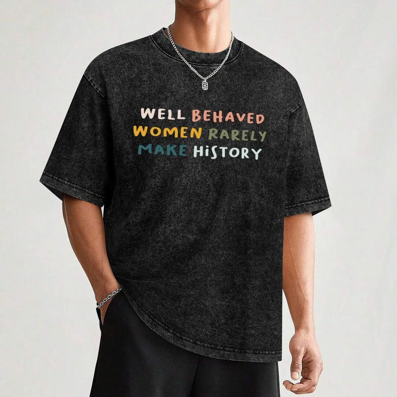 Camiseta de buen comportamiento para hombre y mujer, ropa de calle de edición nueva para el sudor, rara vez hace historia