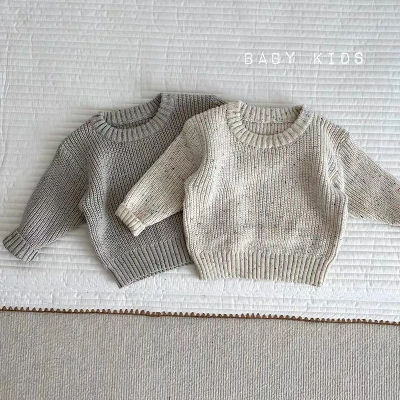 

New Autumn Girls Sweater Kids Sweaters Chunky Knit Brief Spring Winter Sweaters Long Sleeve Boys Pullover Warm Knit Baby Clothes