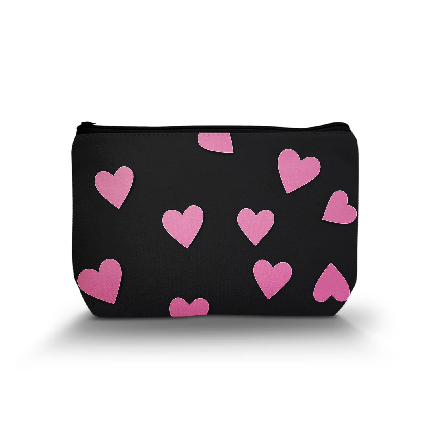 1 Pc Beauty Pink Heart Travel Makeup Organizer Storage Bag Cosmetic Bag Small For Women Dating Park Outdoor 8.66x5.51Inch_a