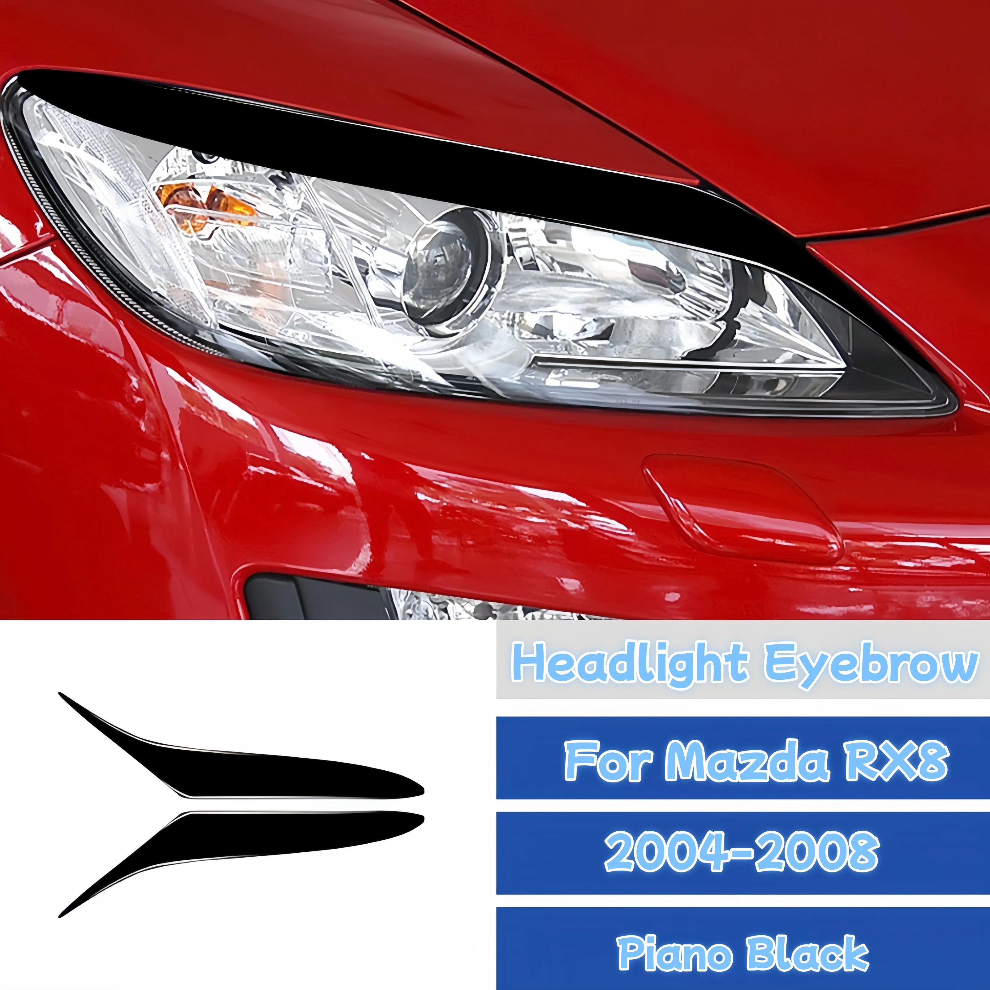 

Для Mazda RX8 2004-2008 пианино черные автомобильные фары брови веки крышка отделка наклейки внешняя тюнинговая аксессуары Para Auto