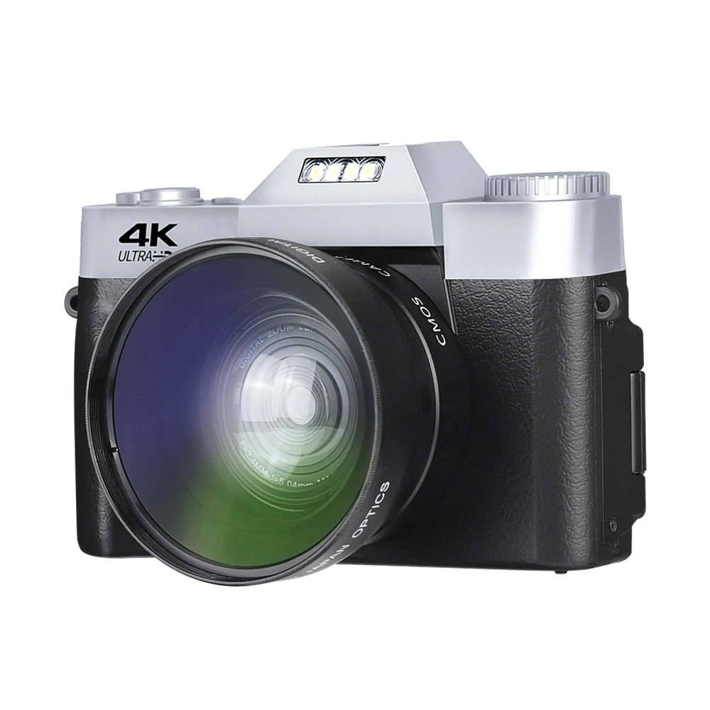 4K HD Classic Digital Camera Vlogging Camera with 3.0 inch 180° Flip Screen WiFi Digital Camcorder YouTube with Wide-Angle Lens