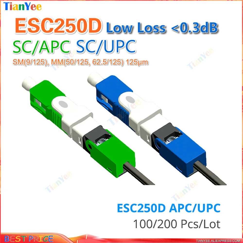 

100% Original ESC250D SC APC and SC UPC SM Fiber Optic FAST Connector SM 250D SC/APC SC/UPC Fast Connector Free Shipping