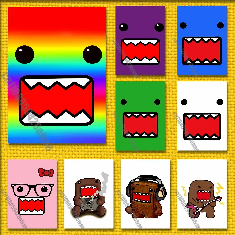 Domo Kun Cartoon Colorful Poster Wall Murals Suitable For Offices 50x70cm Self-adhesive Decorative Sticker Playbill Cover