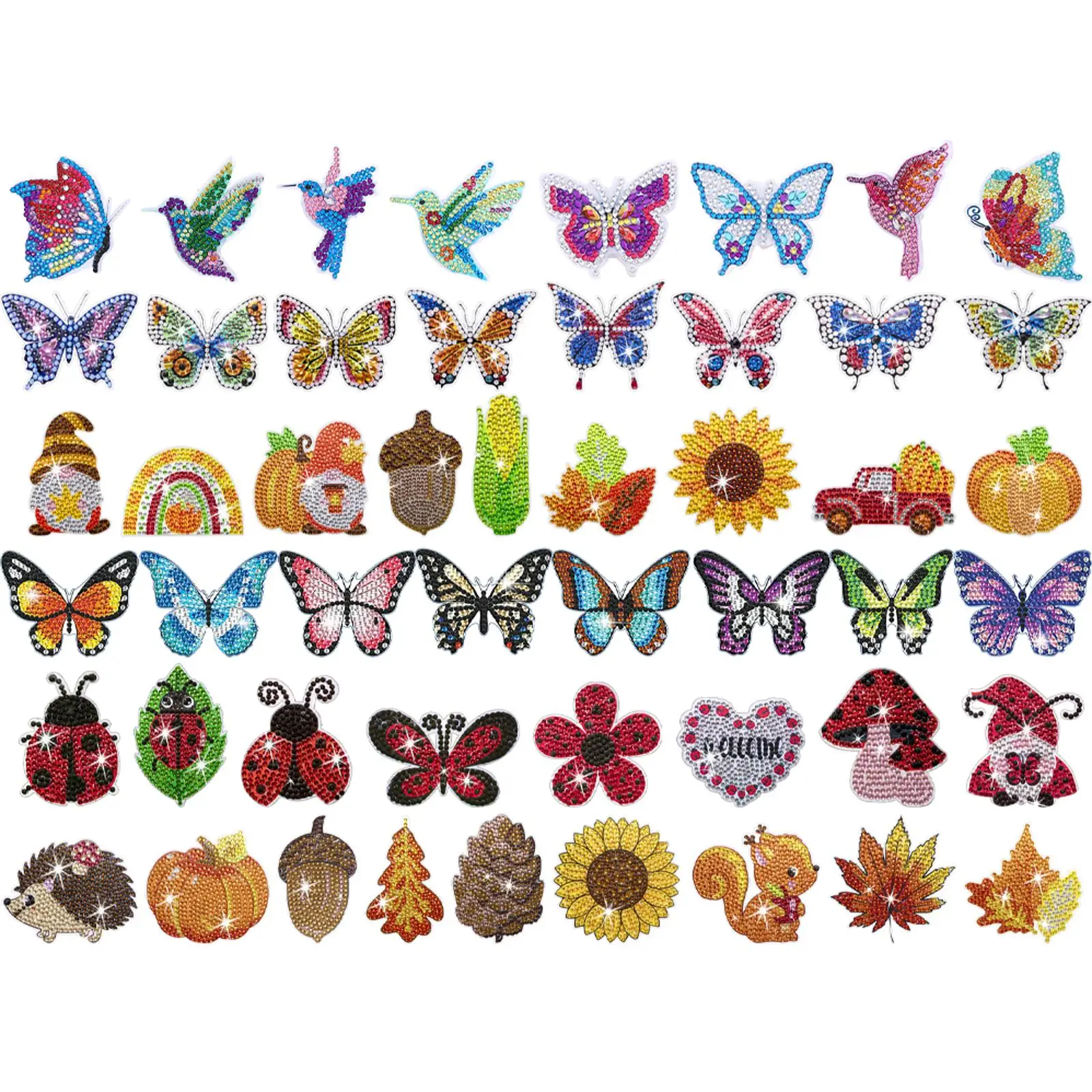 

Diamond Painting Kits Butterfly Diamonds Painting Stickers Stakes Kit Shining Diamond Art Stakes Vibrant Color for Garden Decor