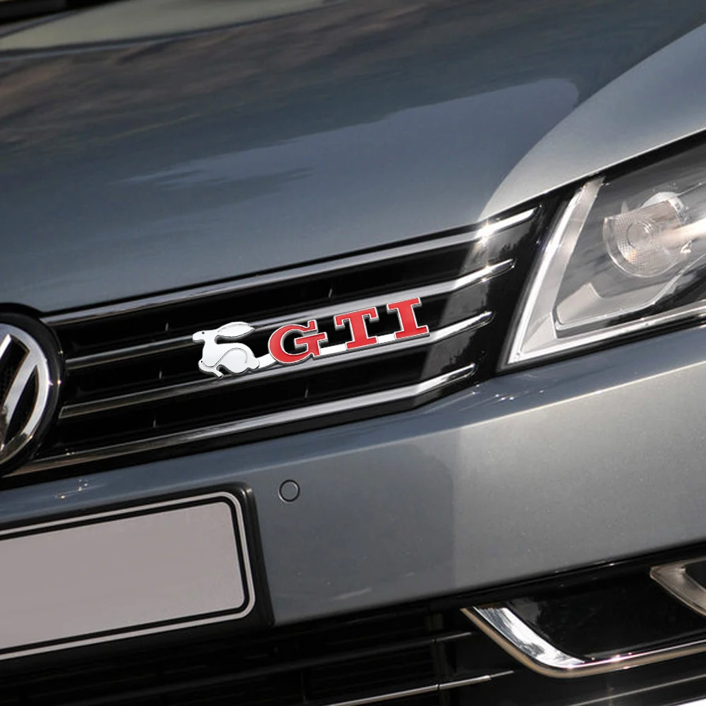 3D GTI Emblem Car Front Grille Badge Decoration ABS Sticker for Volkswagen VW Jetta Mk6 Scirocco Polo 6R Touran Golf Git Passat