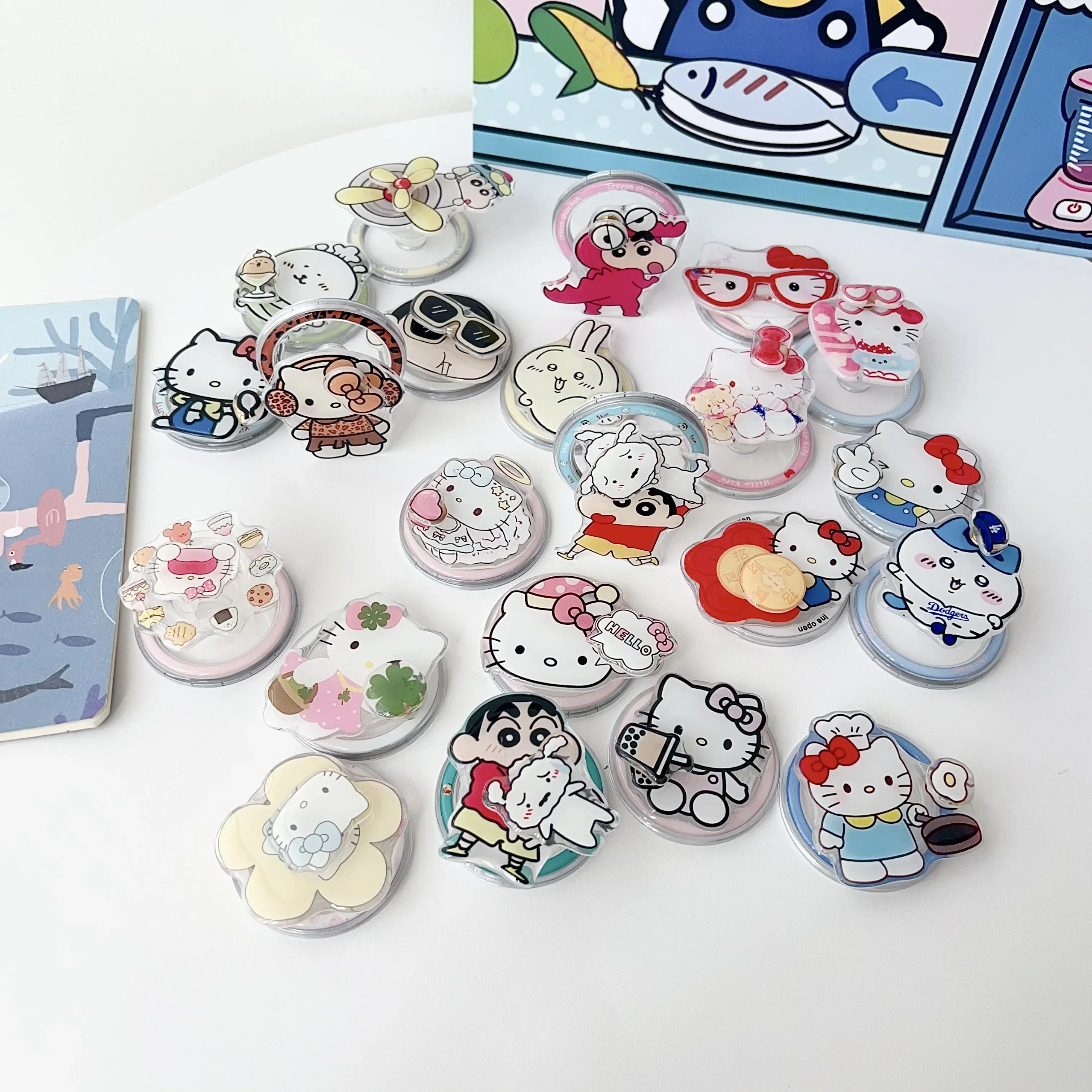 

Милый мультяшный Sanrio Hello Kitty Kuromi Melody, магнитный держатель для мобильного телефона, подходит для IPhone или магнитного чехла для мобильного телефона