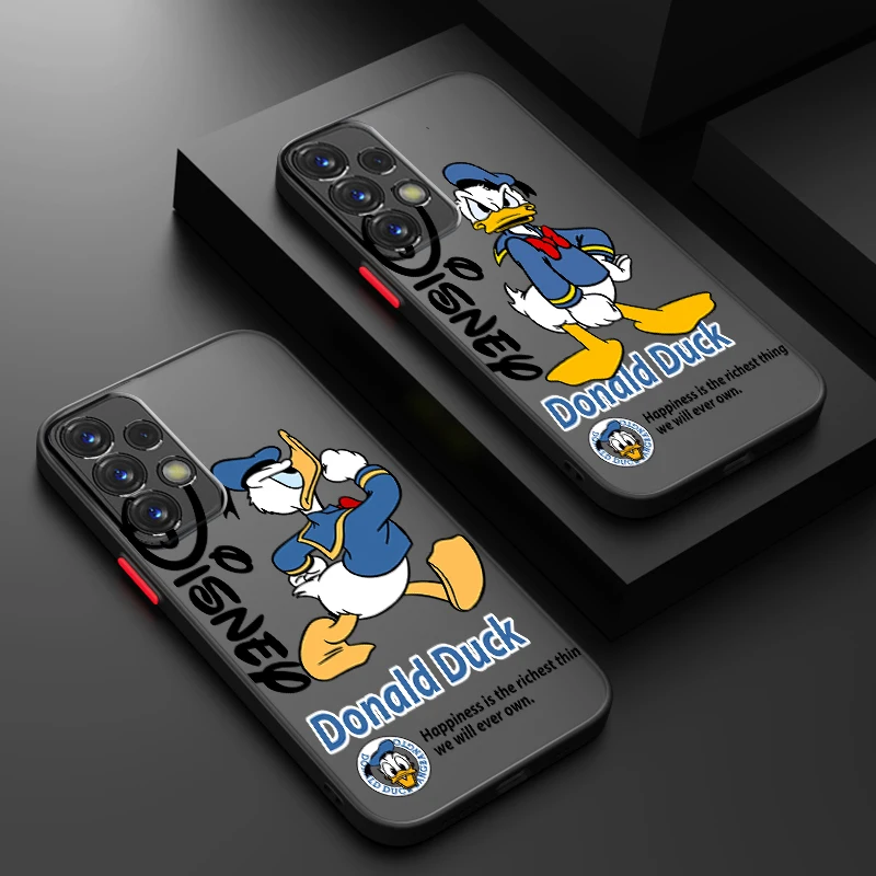 Disney Donald Duck Cartoon Frosted Translucent For Samsung Note 20 A35 A03 A54 A31 A22 A34 A14 A24 A04 A55 5G Back Phone Case