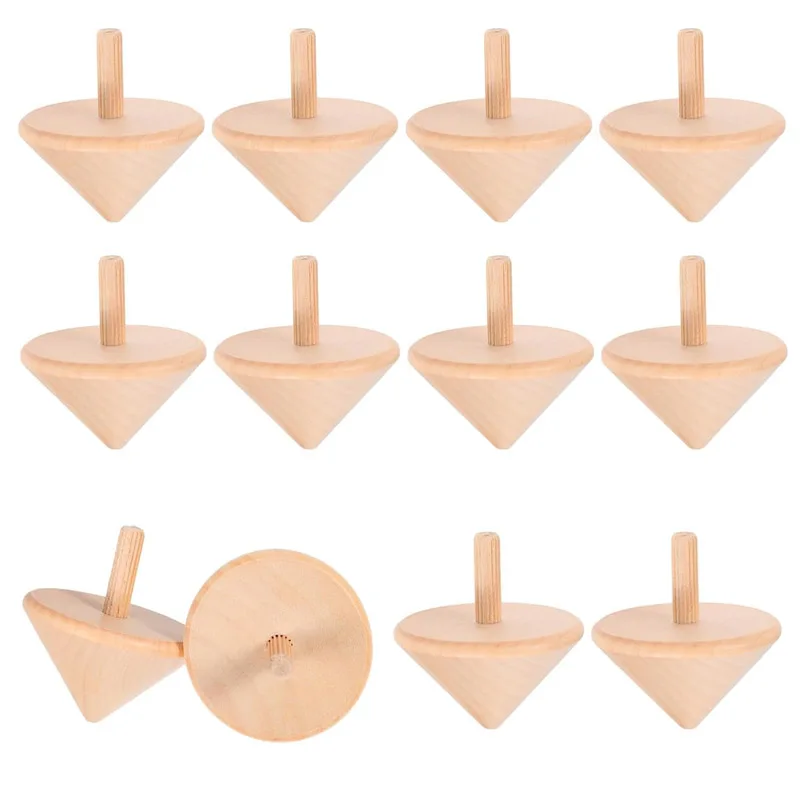 

6PCS Unfinished Wooden Spinning Top For Kids Birthday Small Gifts Art Craft Supplies Party Favors Classroom Prizes Boys Girls