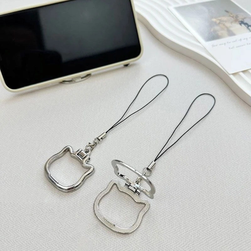 Phone Charm Keychain Cats Theme Phone Pendant with Phone Holder Adjustable Phone Strap Portable Phone Holder Strap