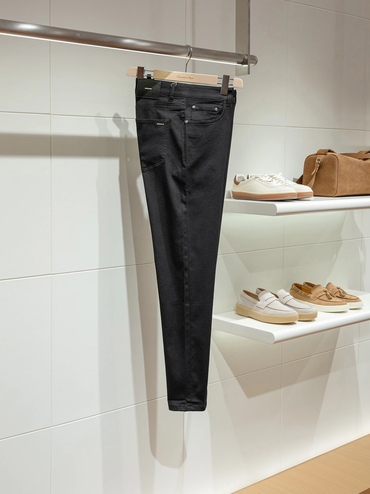 

Vintage Washed 8 Oz Lyocell Cotton Blend Men's Slim Straight Leg Jeans Summer Elasticity Comfortable Breathable High Waist