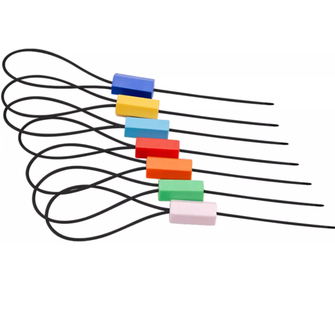 

100 шт., затягивающаяся кабельная стяжка из стальной проволоки с черной резиновой оболочкой, внешний контейнер, замок грузовика, свинцовое уплотнение с номером, новинка