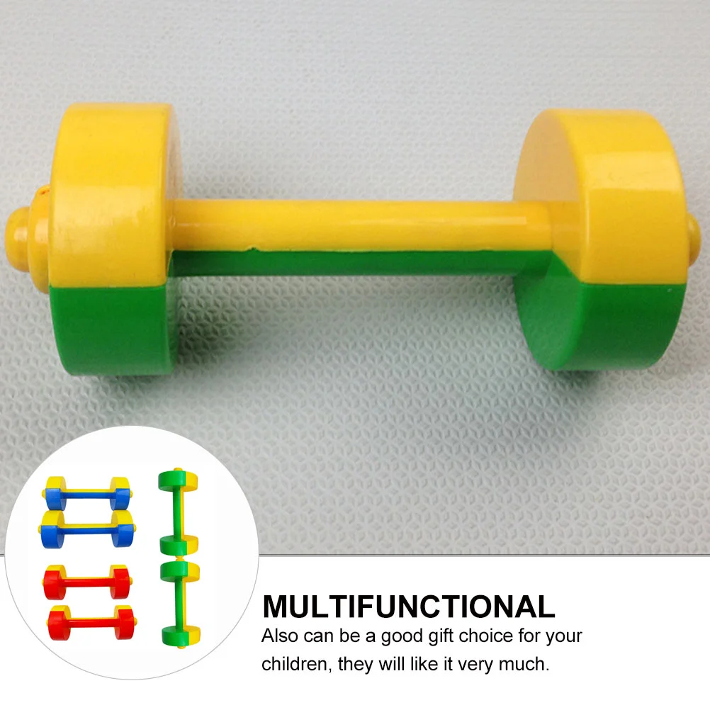 3 Pairs Adjustable Barbell Silent Plastic Dumbbell Toddler Child Toy Rattler Hand Barbells for Kindergarten Small