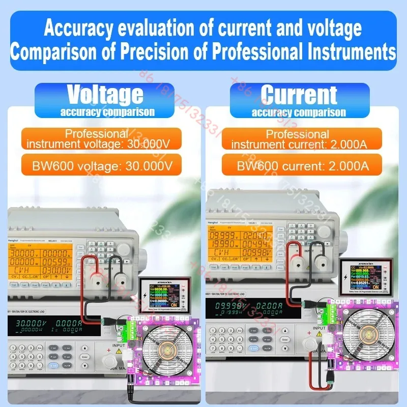 BW600 DC1-200V WiFi  Electronic Load Indicator Battery Tester 18650 Pack Capacity  Checker USB Charging Tools 50A view 4