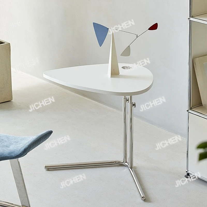 

Nordic light luxury simple stainless steel corner few living room sofa side few liftable small coffee table balcony bedside smal