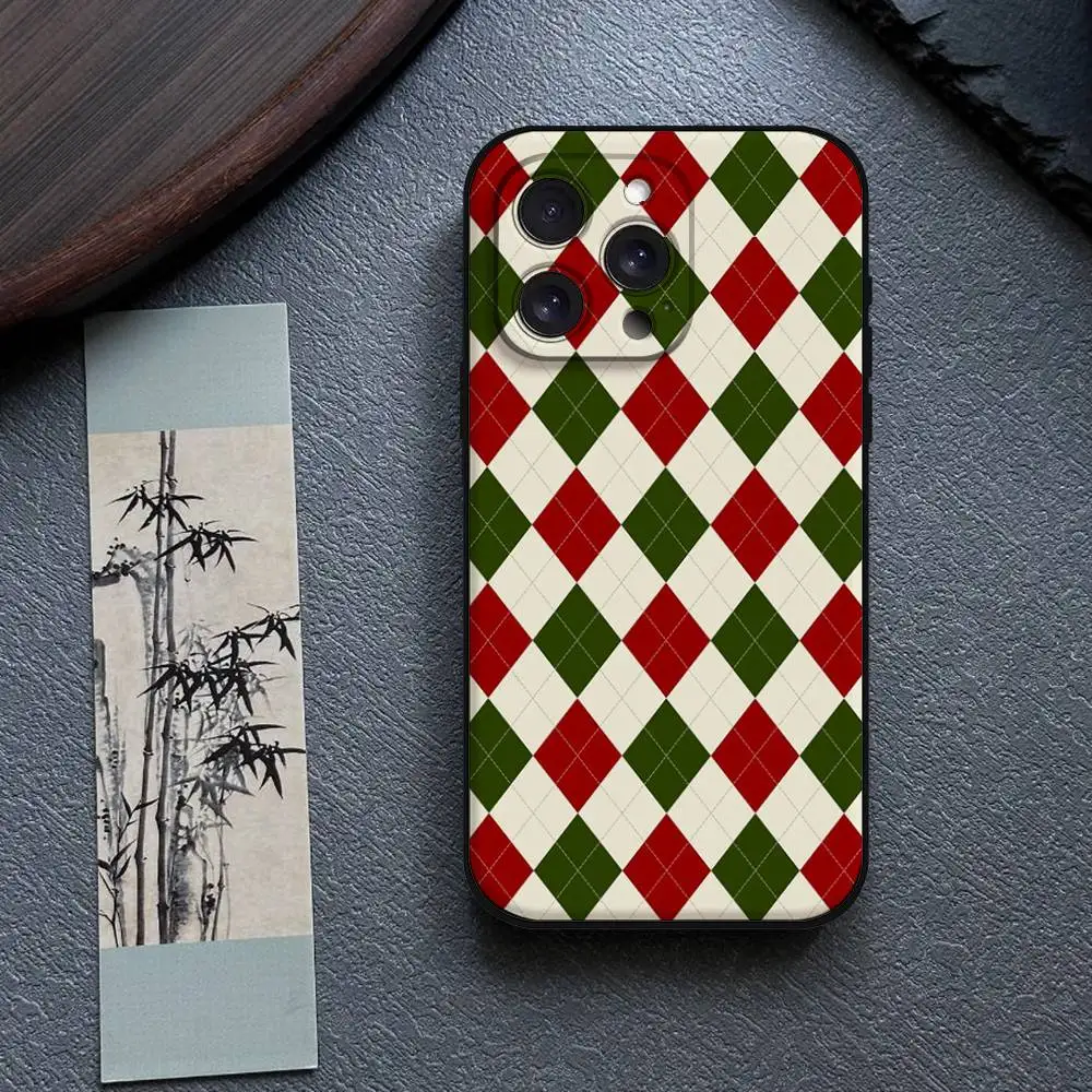 حافظة هاتف عيد ميلاد سعيد للعام الجديد لهاتف آيفون 17,16,15,14,13,12,11 Plus,Pro,Max,XR,XS,X,7,8 Plus,Mini Black Silicone Soft