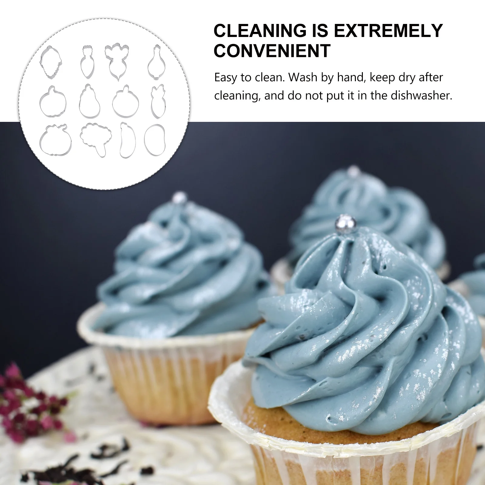 

12Pcs Vegetable Style Stainless Steel Cookie Cutters Biscuit Molds Flexible Baking Tool DIY Cake Decorating Cookie Embossing