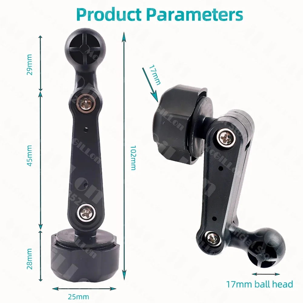 Auto-Handyhalterung Verlängerungsstange Lüftungsöffnung Display-Adapter Verlängerungsarm Modifikationszubehör 17mm Universal-Kugelkopf – Detail 12