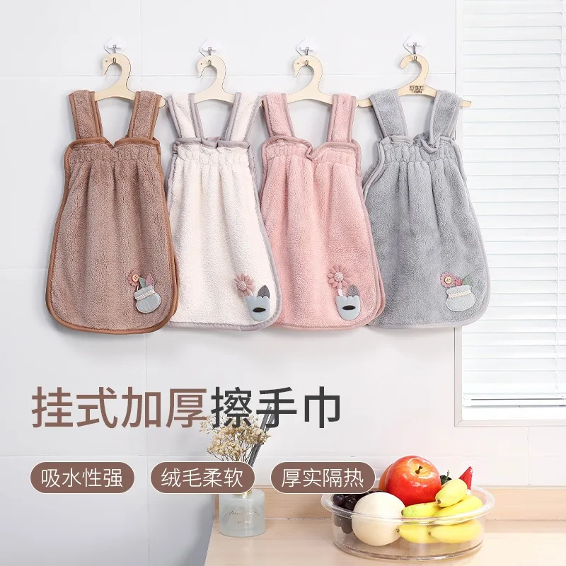 Cute Princess Dress Style Hand Towel Soft Microfiber Coral Fleece Absorbent Quick-Dry Wipe Handkerchief Kitchen Cloths Towels