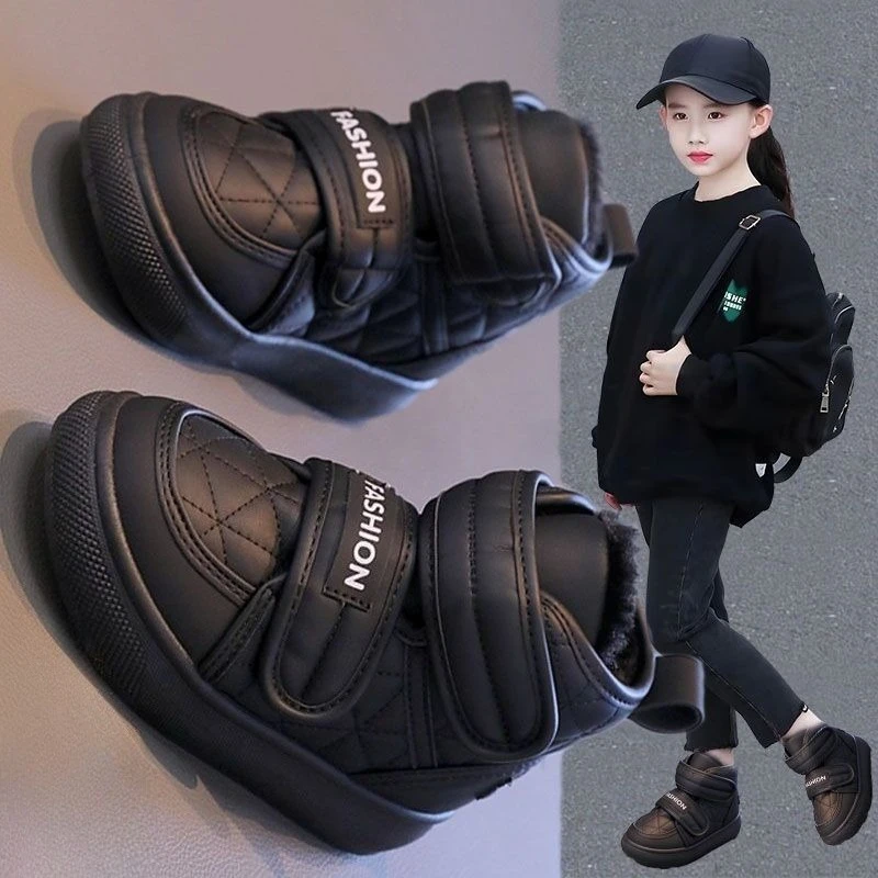 Kids Winter Snow Boots Warm Fleece Lined Waterproof Non Slip Thick Cotton Shoes for Boys Girls Mid Large Size New Arrival