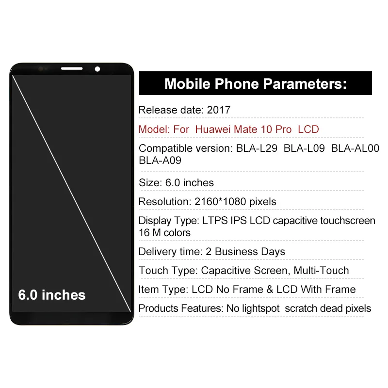 OEM Screen For Huawei Mate 10 Pro LCD BLA-L29 Display Touch Screen Digitizer For Huawei Mate 10 Pro Display Replacement Parts