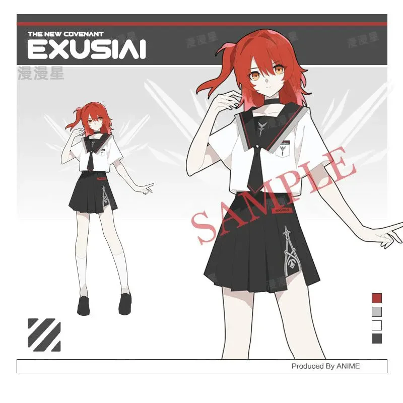 

Костюм для косплея Arknights Exusiai, аниме-фигурка, короткая юбка, пальто, куртка, модная повседневная толстовка унисекс, одежда для вечеринки на Хэллоуин