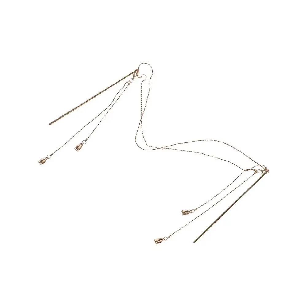 Haar gabel zwei Haars täbchen Geschenk mit Kette chinesische Haarnadel Frauen Haarschmuck Frisur Design-Tool Perle Quaste Haars tift