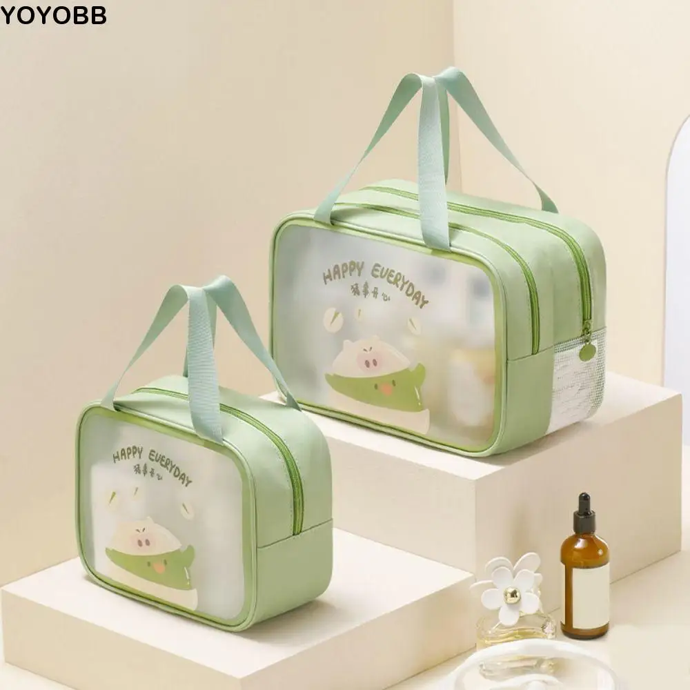

Simple Transparent Cartoon PVC Cosmetic Bag Waterproof Large Capacity Cosmetics Storage Bag Cute Space Saving Wash Bag Swimming